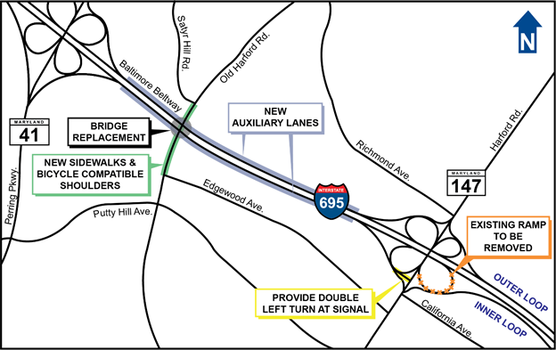 I-695 widening project in Parkville