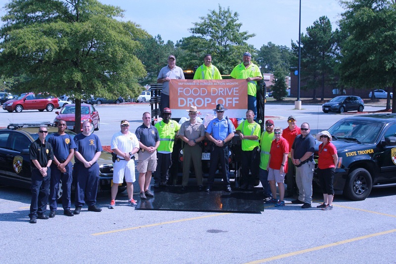 Maryland State Police and Department of Transportation employees came together to collect donations for the Maryland Food Bank in La Plata, Md., on September 10.