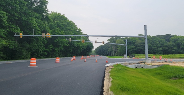 New t​raffic signal on MD 589 at the new Atlantic General Medical Center in Berlin. State Highway Administration photo