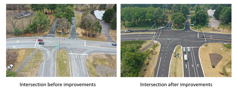 MD 108 intersection before and after