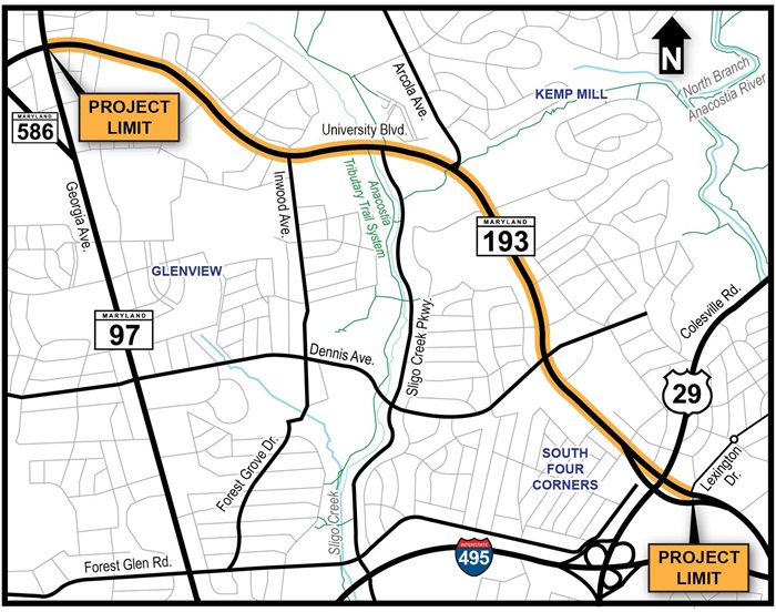 MD 193 project limits