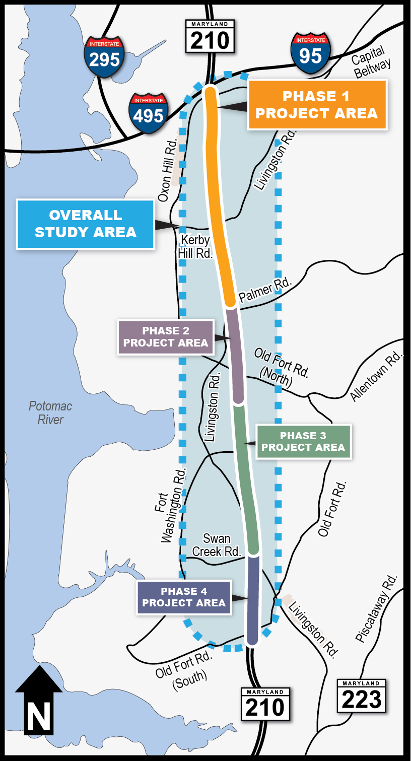 MD 210 corridor map