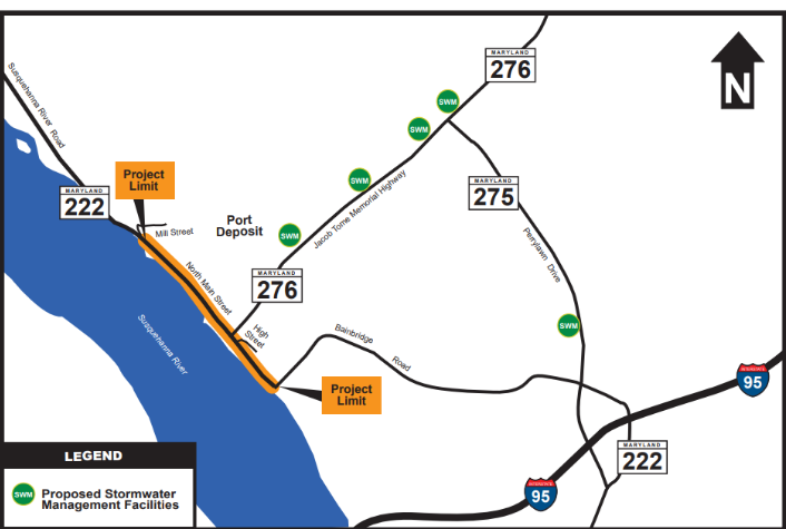 MD 222 Port Depost Project limits