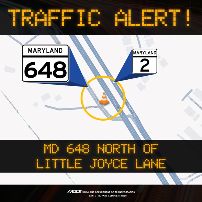 Traffic alert MD 648