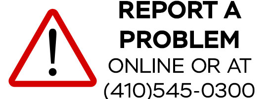 Report a problem online or by phoning Maryland State Highway Administration.