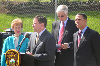 (L to R) Senator Jennie Forehand, Howard County Executive Ken Ulman, State Highway Administrator Neil J. Pedersen and Lt. Governor Anthony G. Brown.