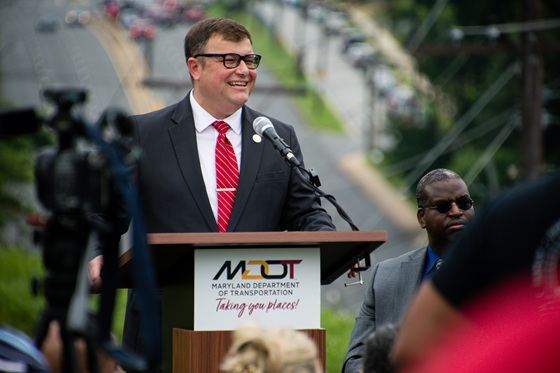 Administrator Will Pines at MD 450 event podium