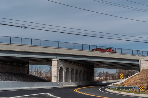 MD 151 bridge over Wharf Road and Freight Railroad (Southern bridge)