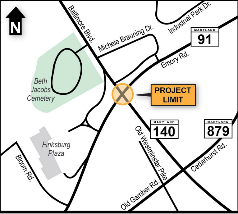 proposed project at intersection of MD 140 and MD 91